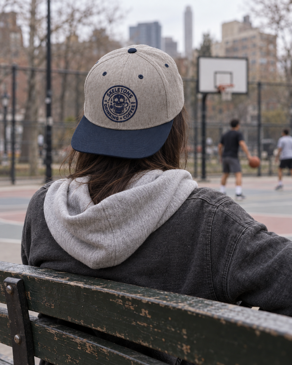 SDC Circle Badge Two-Tone Snapback — Navy Stitch