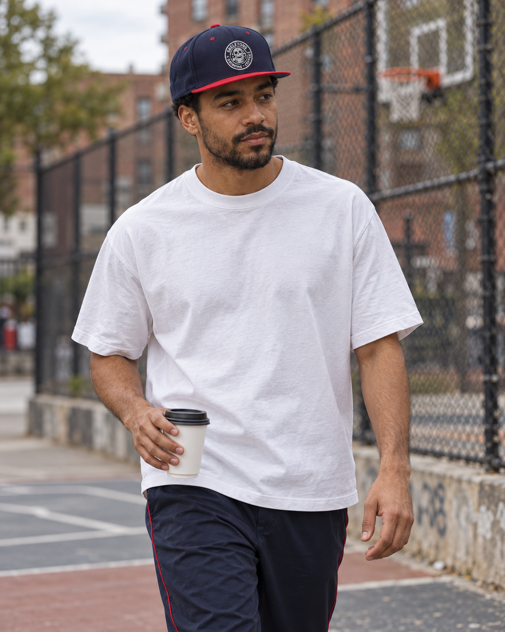 SDC Circle Badge Two-Tone Snapback — White Stitch