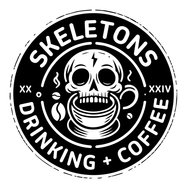 Skeletons Drinking Coffee